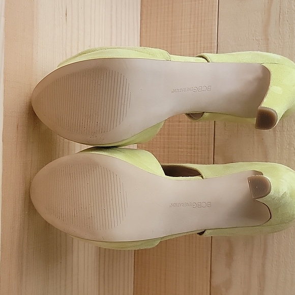 BCBGENERATION sz7.5 Helara Lime Green Leather Platform - Picture 11 of 13